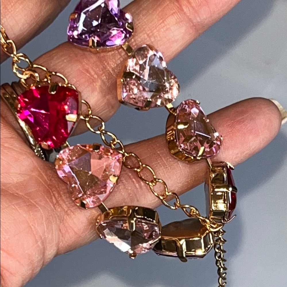 Heart-Shaped Pink and Purple Necklace - Picture 10 of 11